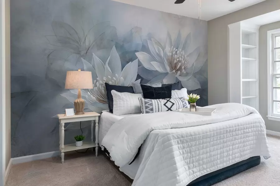 Fototapetes Akvareļu ziedu pāris uz grunge sienas w03188