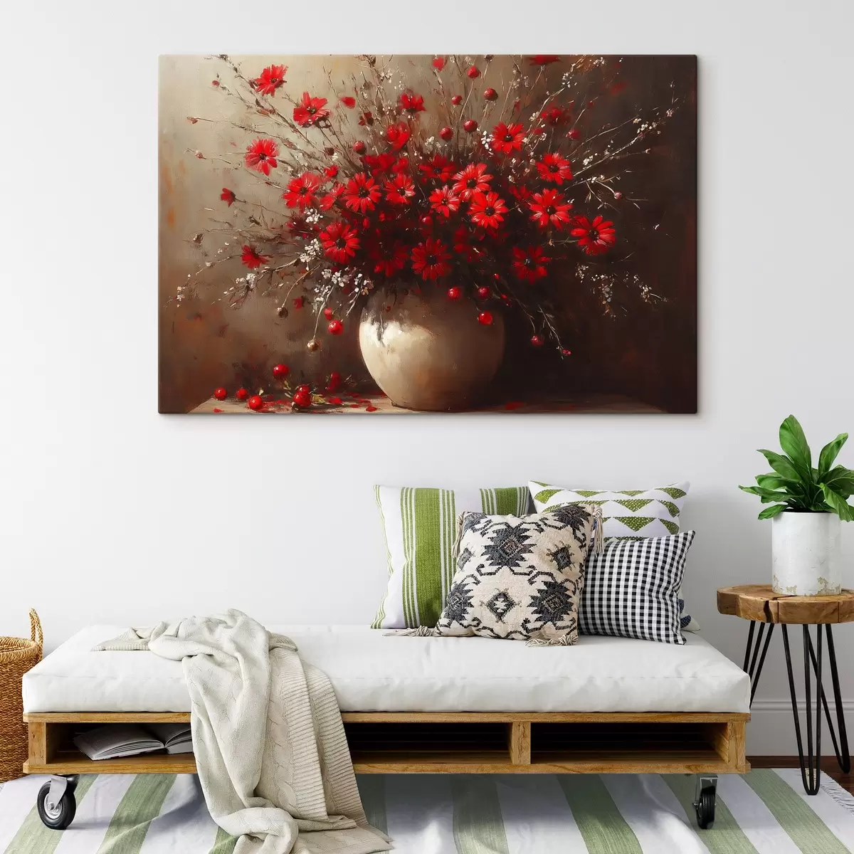 Glezna Sarkans pušķis vāzē s42983
