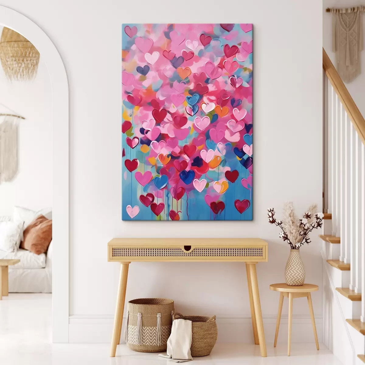 Glezna Krāsainas sirdis, krāsas imitācija s43033