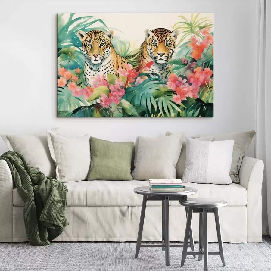 Glezna Leopardu pāris tropu biezokņos s43036