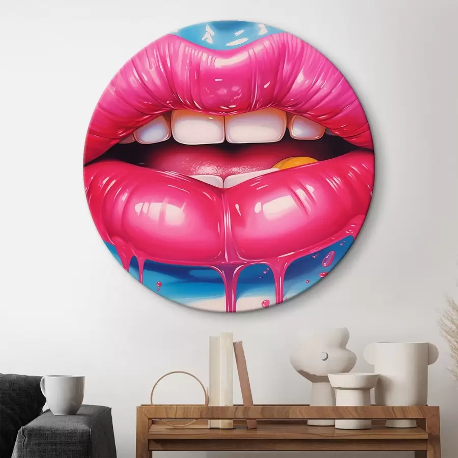 Glezna Sulīgas rozā lūpas r43035