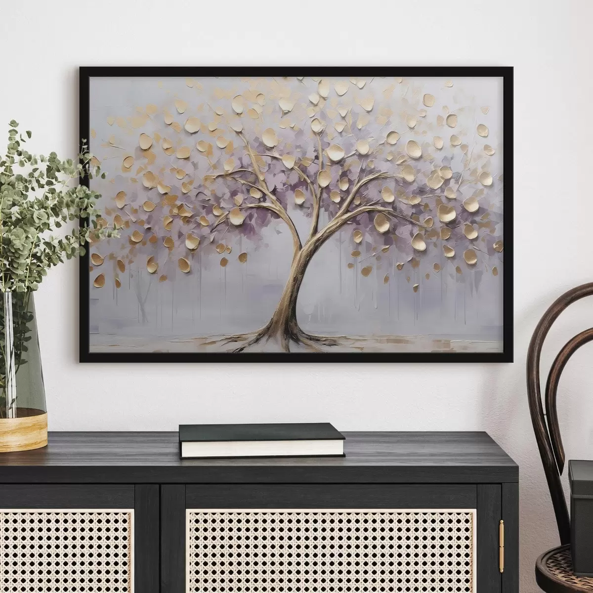 Plakāts Koks ar mazām lapām. Glezniecības imitācija f43037