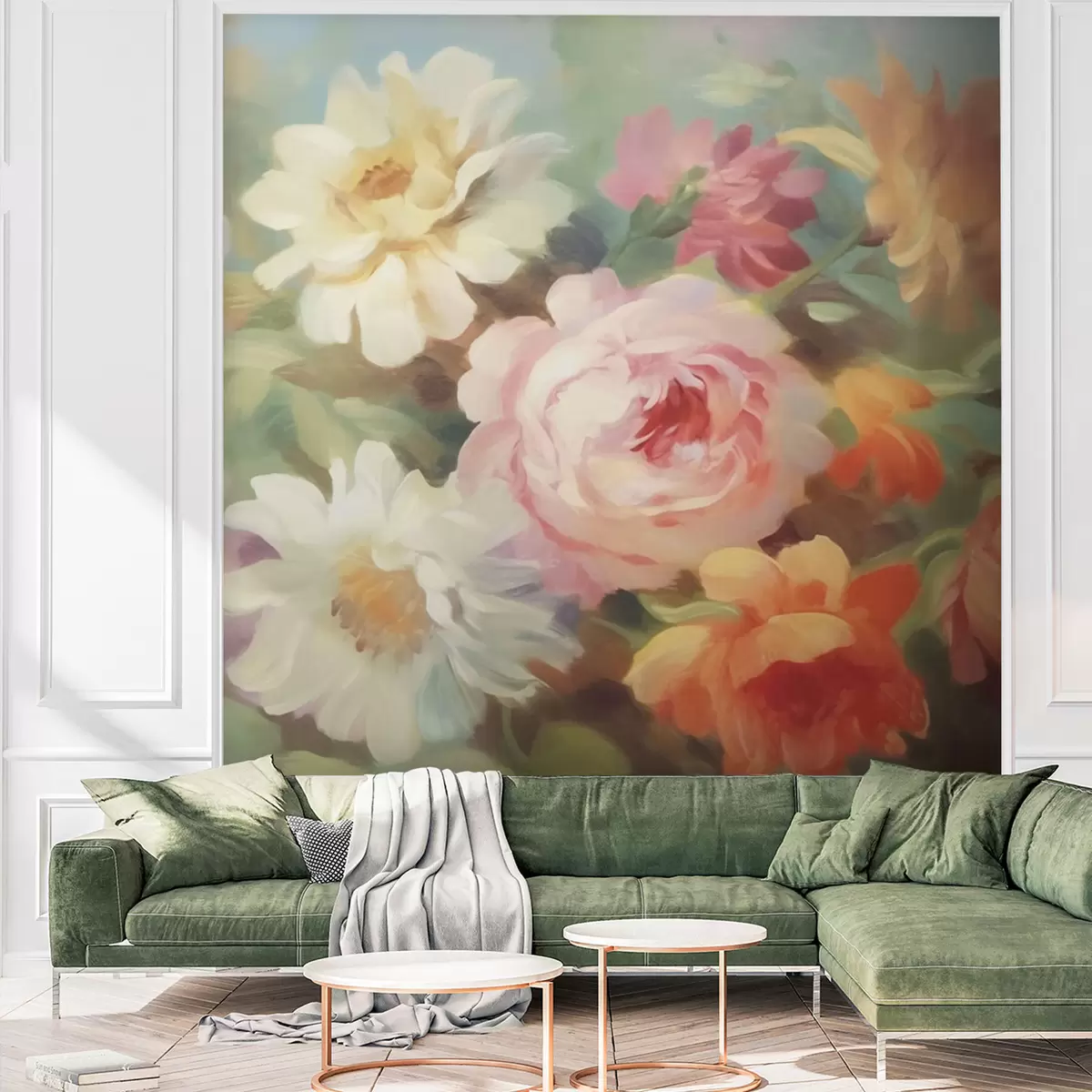 Fototapetes Vintage krāsains ziedi w03219