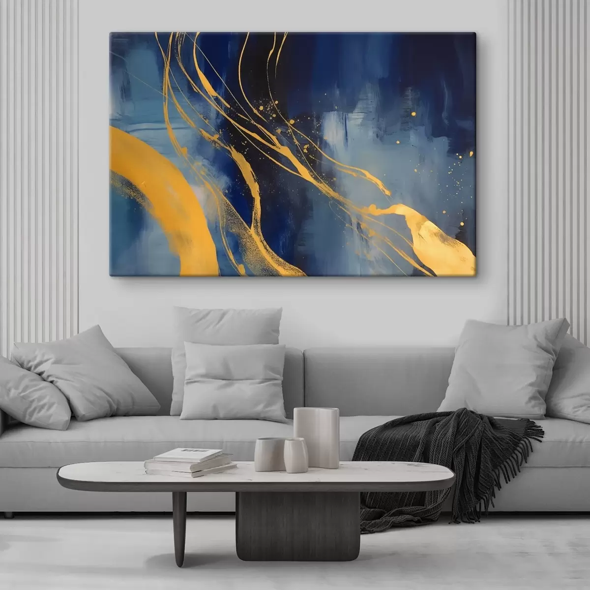 Glezna Abstrakcija zilos un dzeltenos toņos s43014