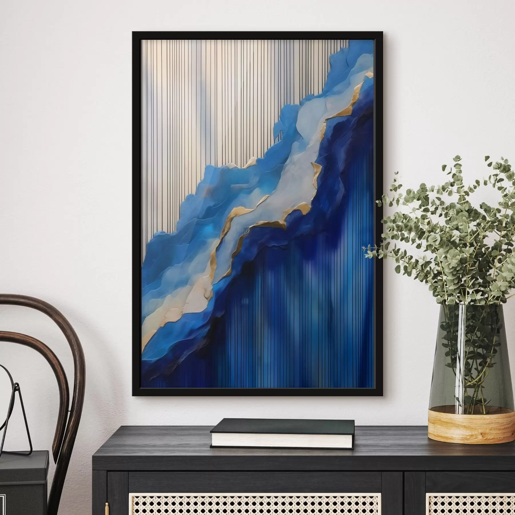 Fototapetes Abstraktas zilas tekstūras ar līnijām fonā f43002