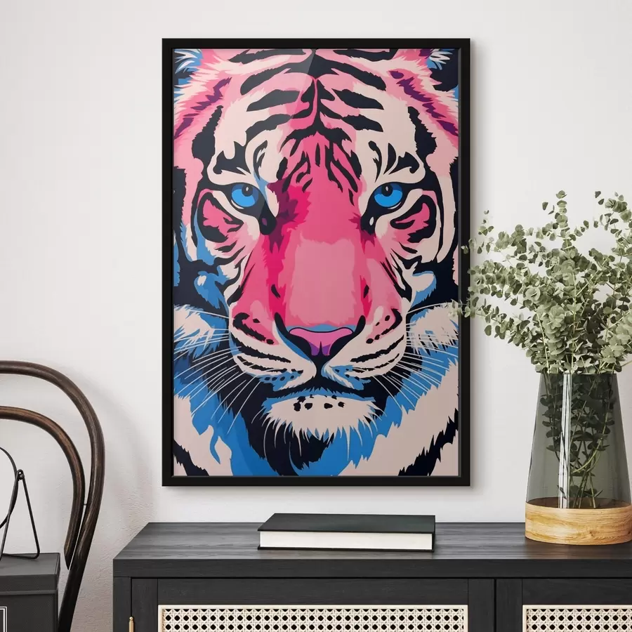 Fototapetes Stilizēts tīģera portrets spilgtās krāsās f43007