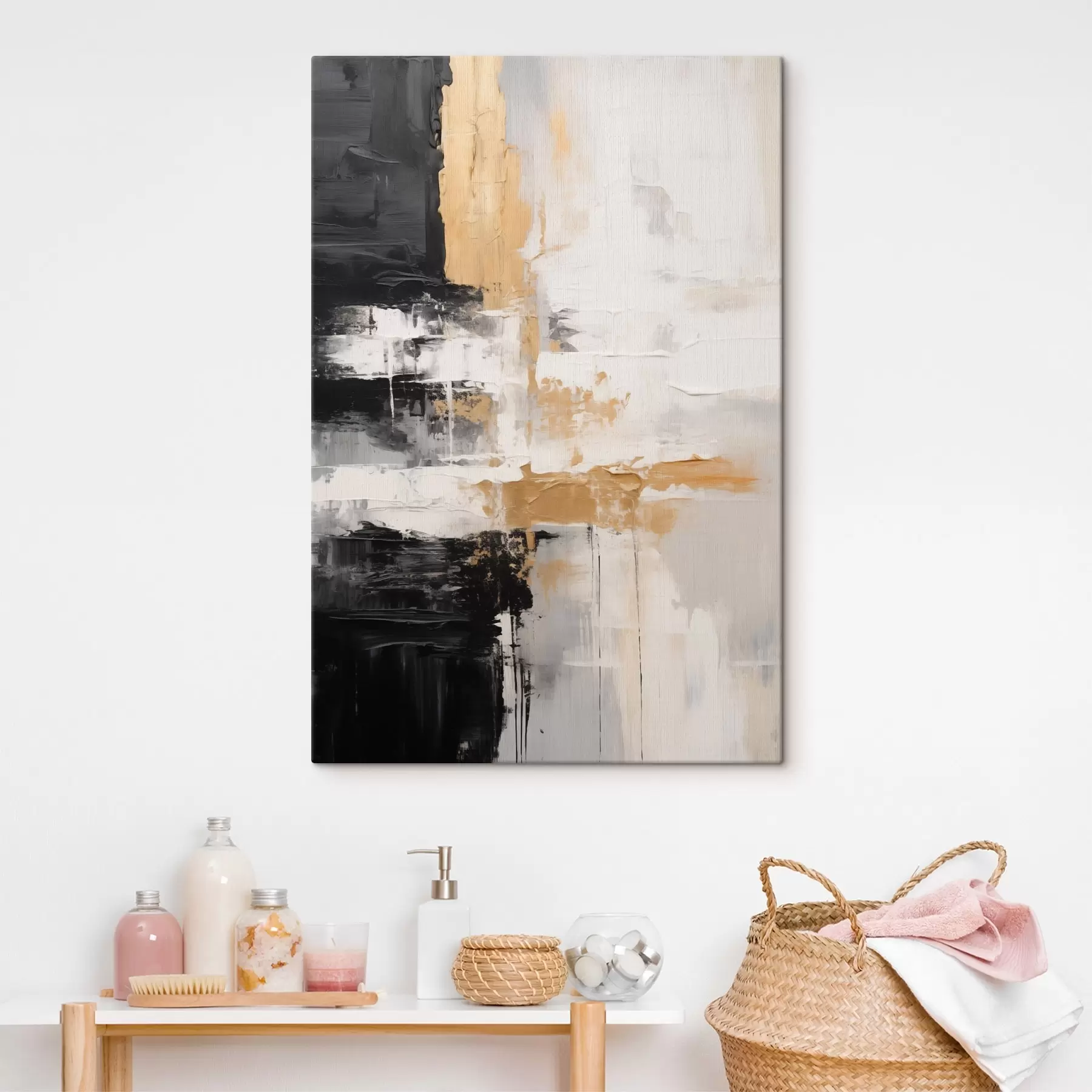 Fototapetes Abstrakta kompozīcija melnā, baltā krāsā s43138