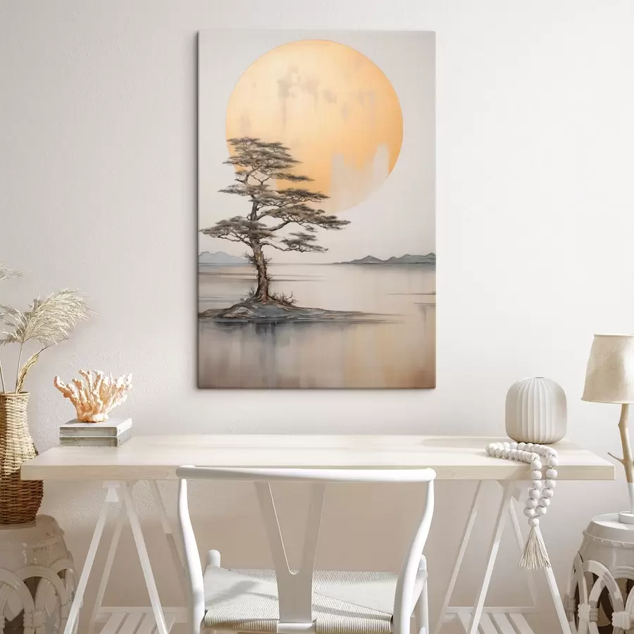 Glezna Klusums virs ūdens