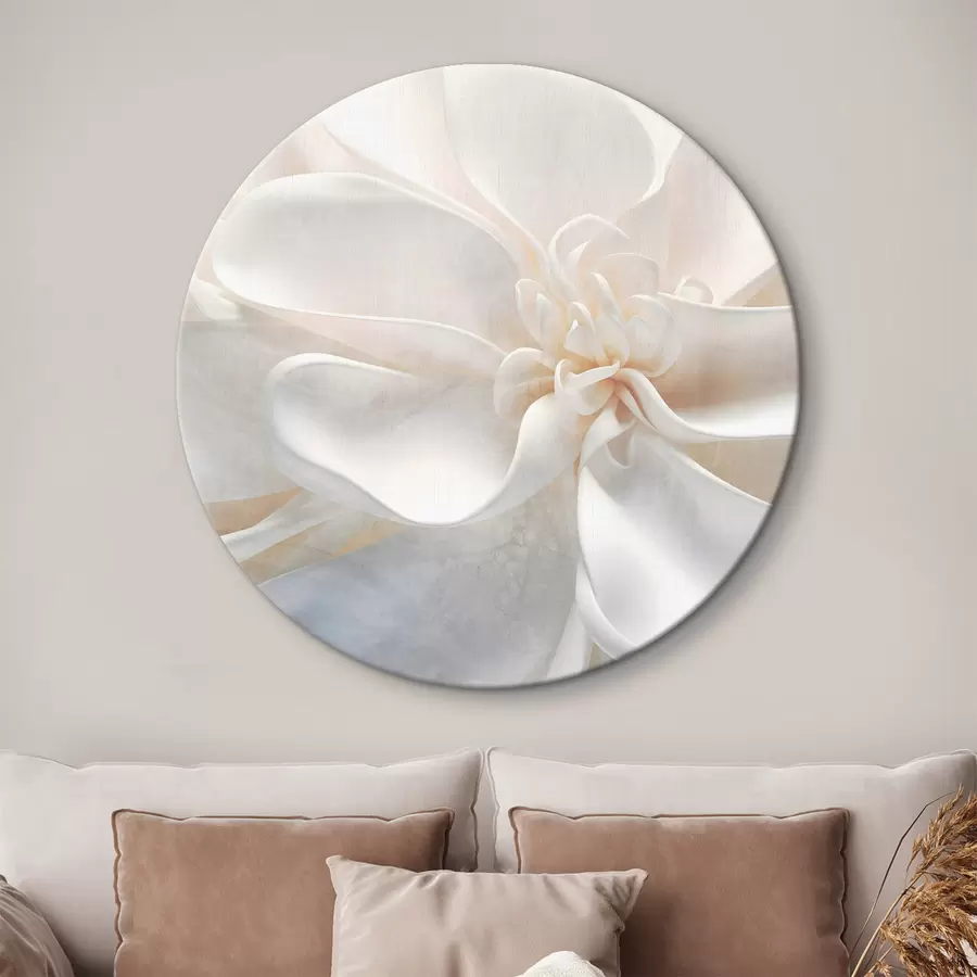 Glezna Plaši aplūkojiet trokšņainu tekstūras baltu abstraktu ziedu ar smalkiem ziedlapiņām pasteļtoņos r43161