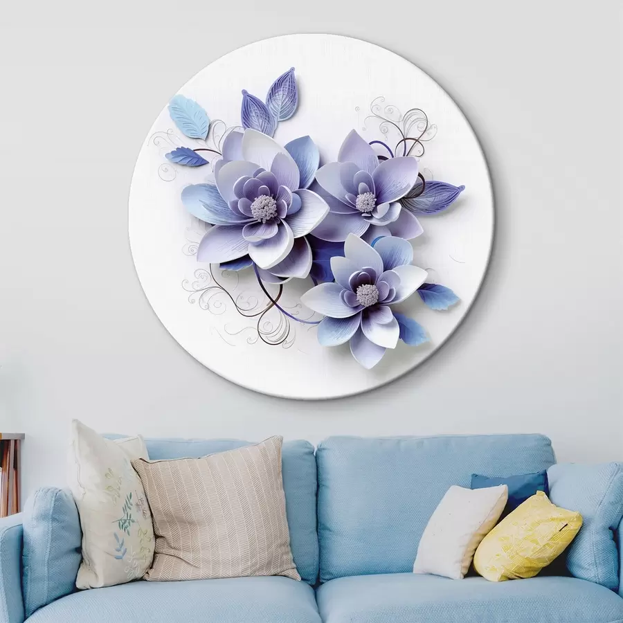 Glezna Zili abstrakti ziedi r43124