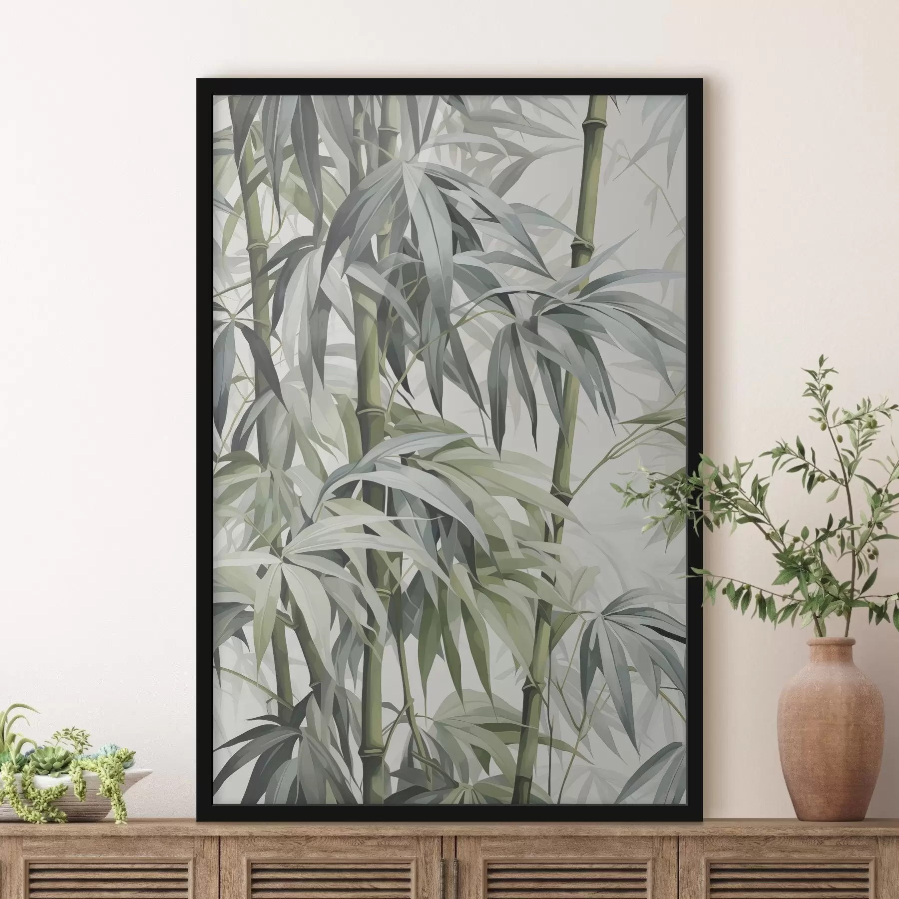 Glezna Bambusa lapas f43195