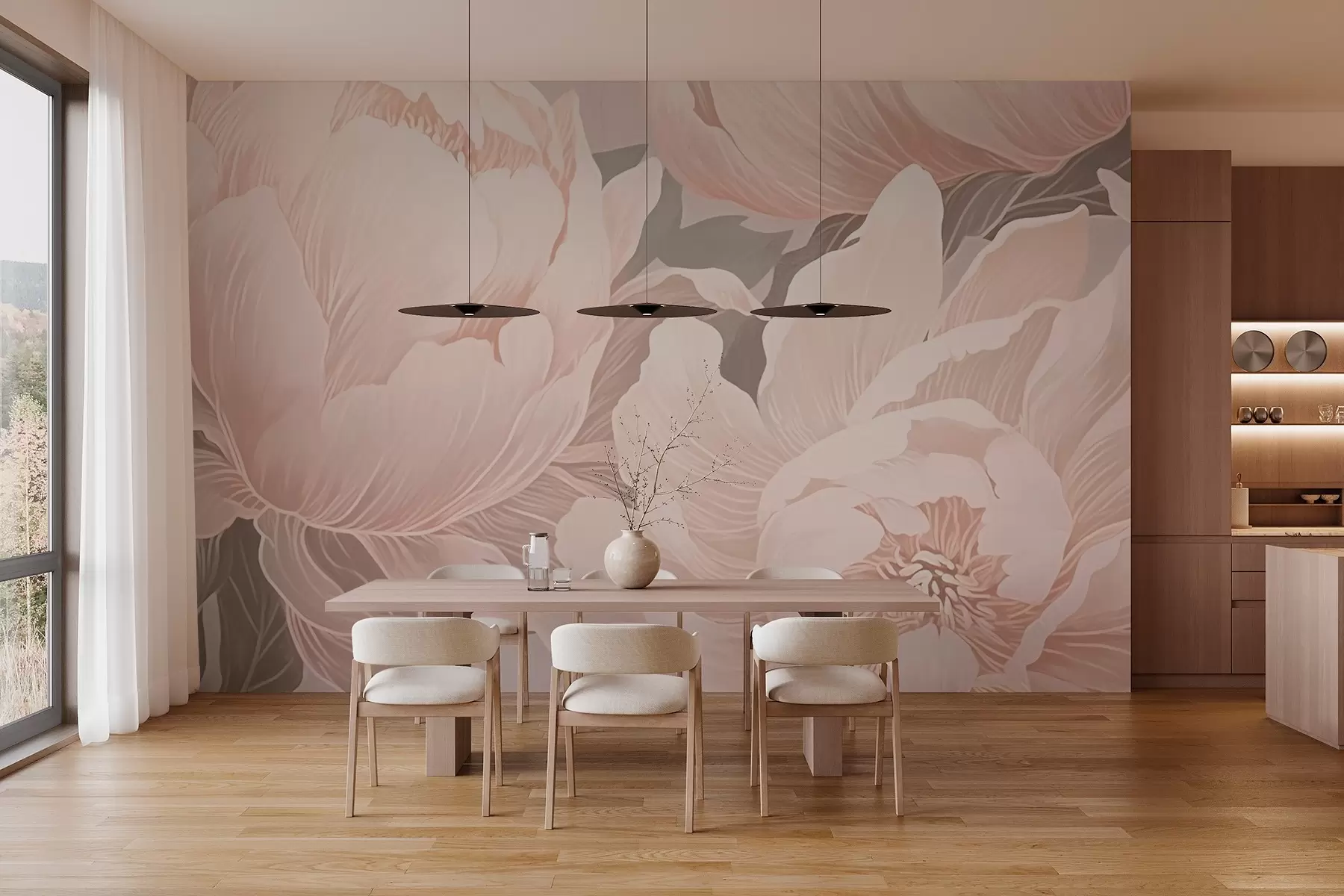 Fototapetes Delikātas peonijas w03273