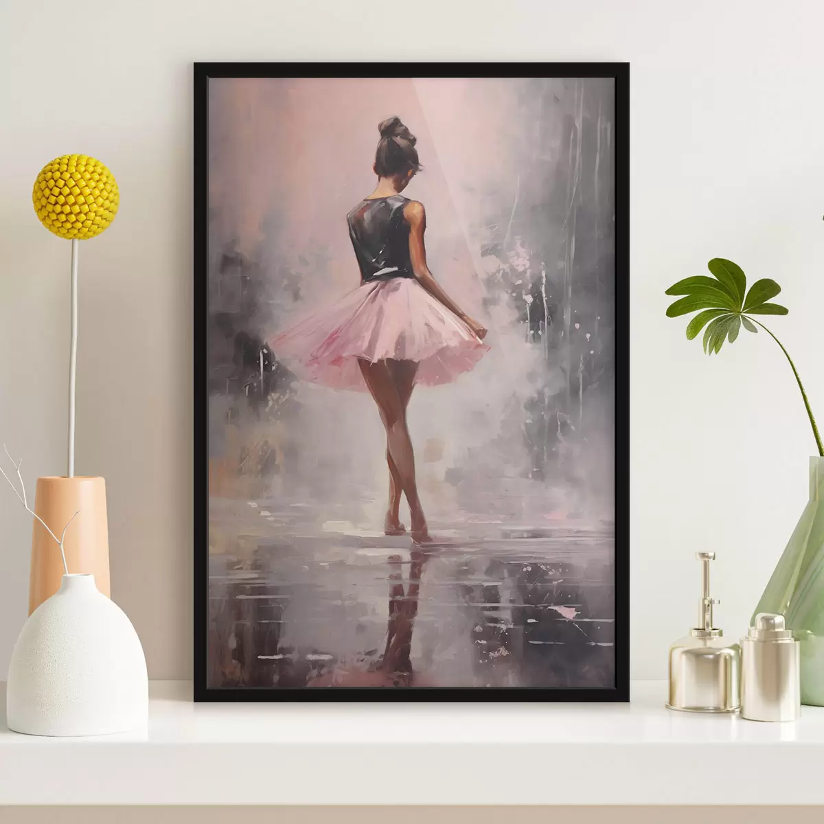 Plakāts Meitene rozā svārkos f43204