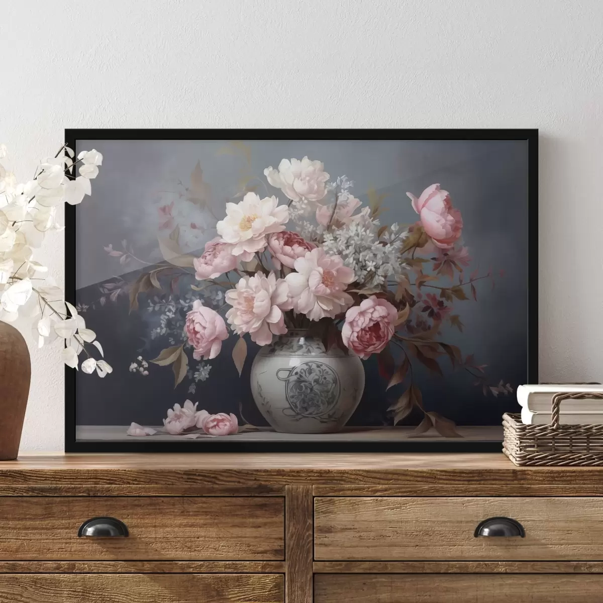 Plakāts Vintage vāze ar ziediem f43038