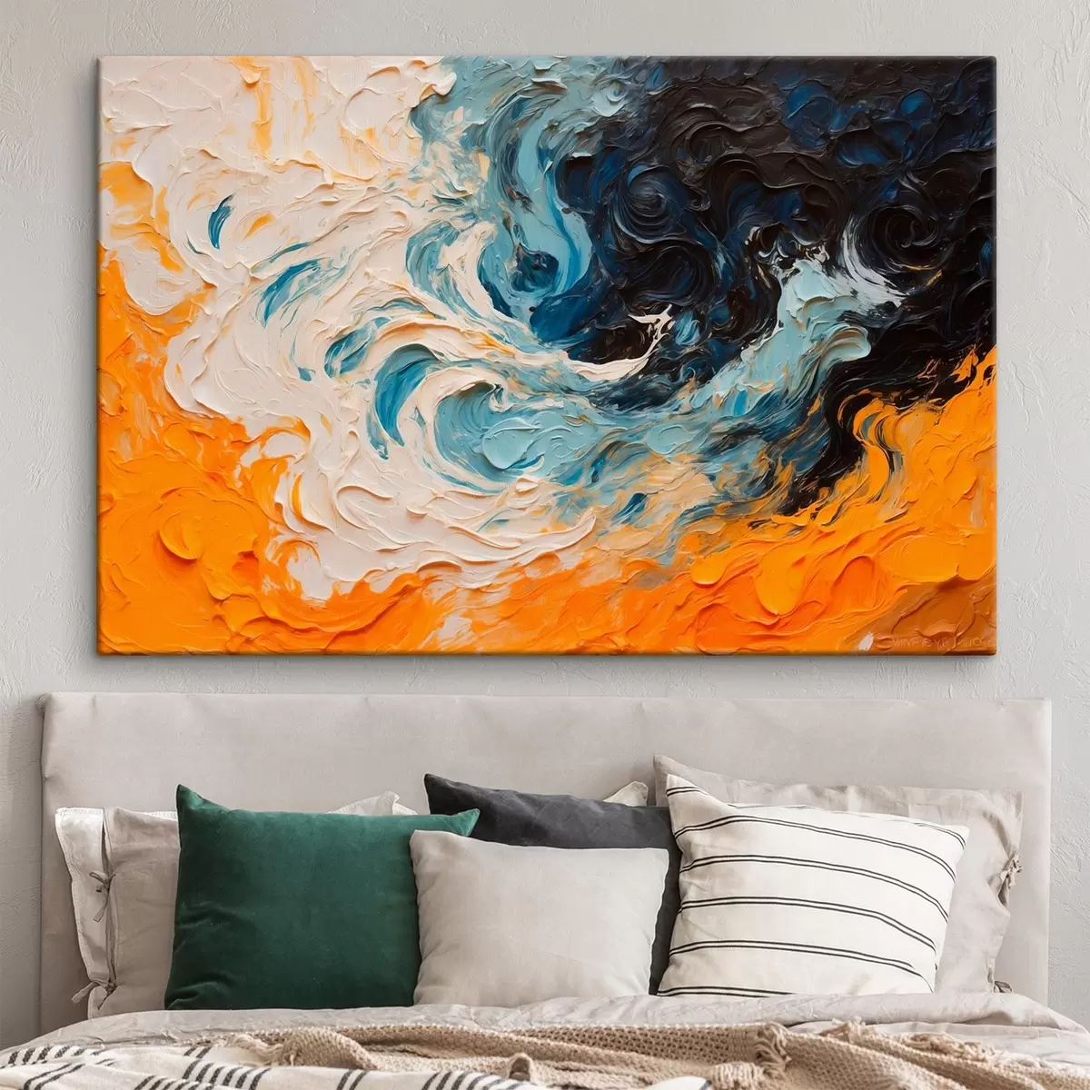 Glezna Abstraktā burzmaina jūra eļļas gleznošanas stilā s43095