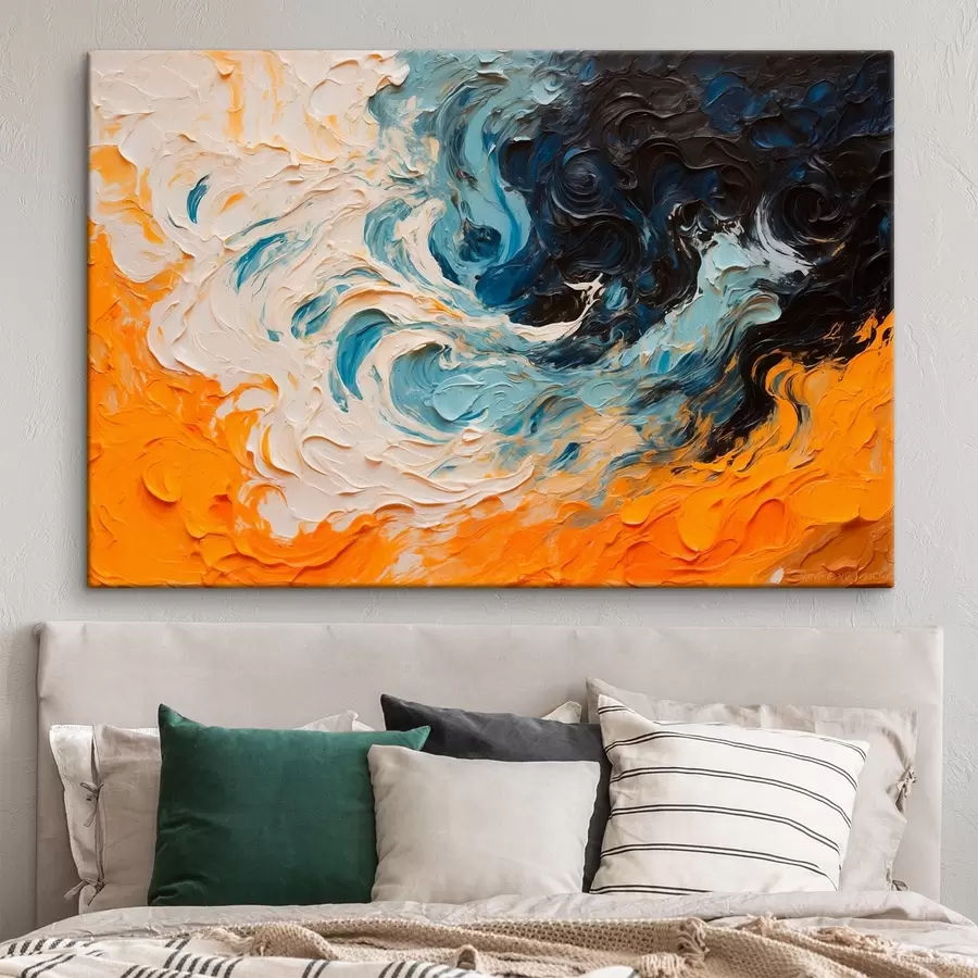 Glezna Abstraktā burzmaina jūra eļļas gleznošanas stilā s43095