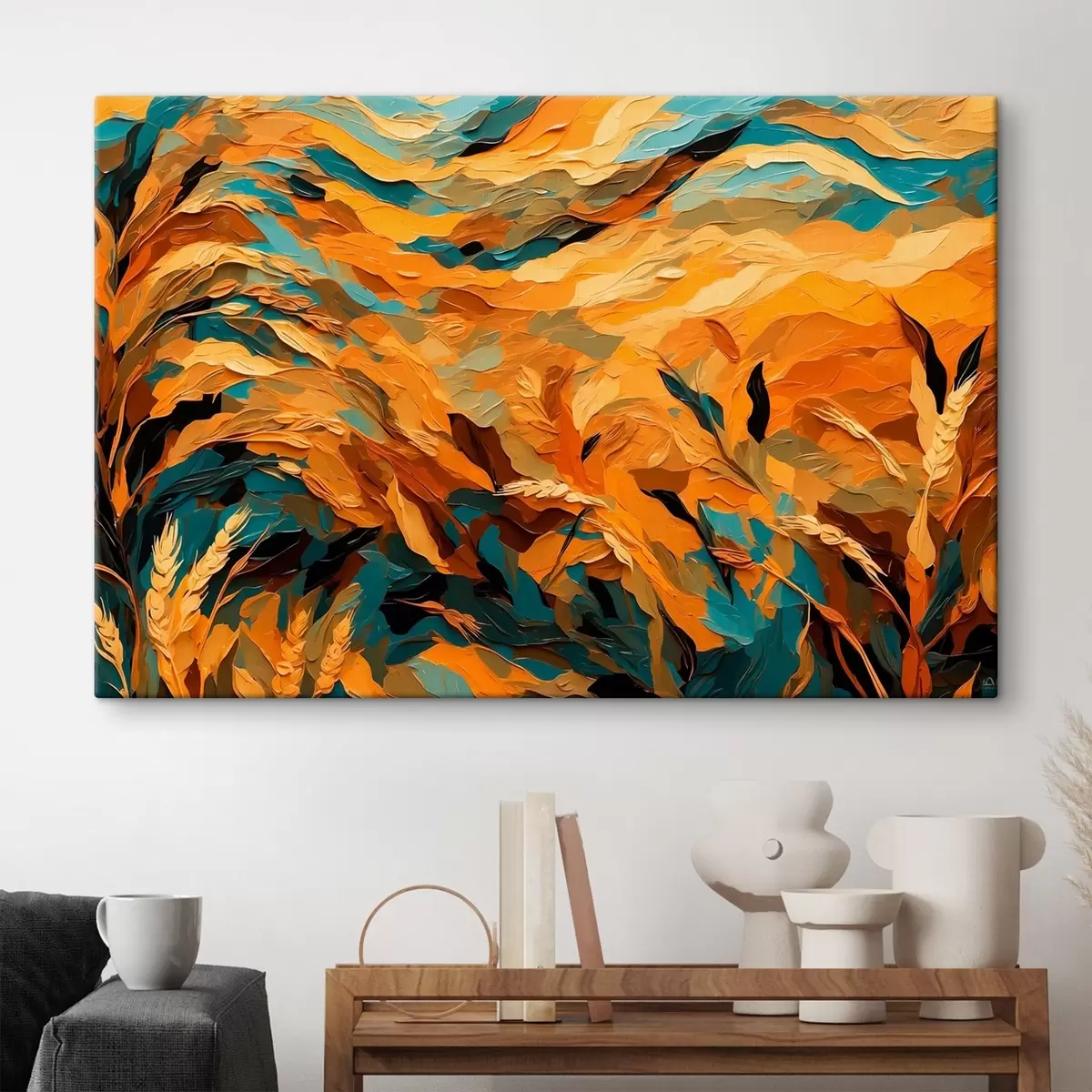 Glezna Abstrakts kviešu lauks eļļas gleznošanas stilā s43096