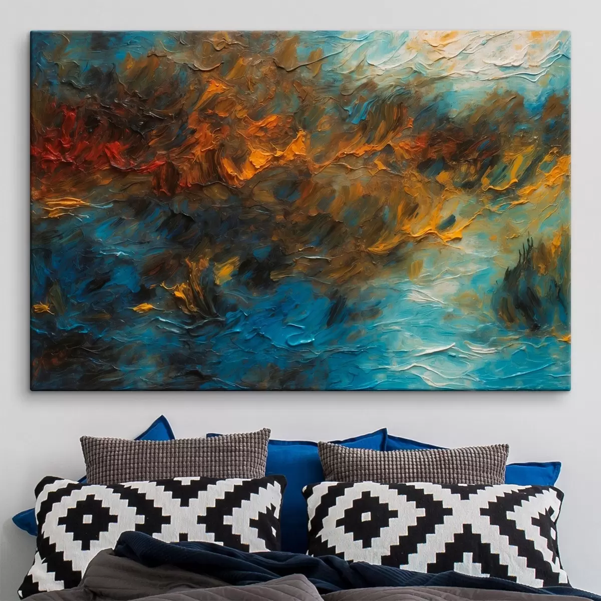 Glezna Neskaidrs ezers eļļas gleznošanas stilā s43106