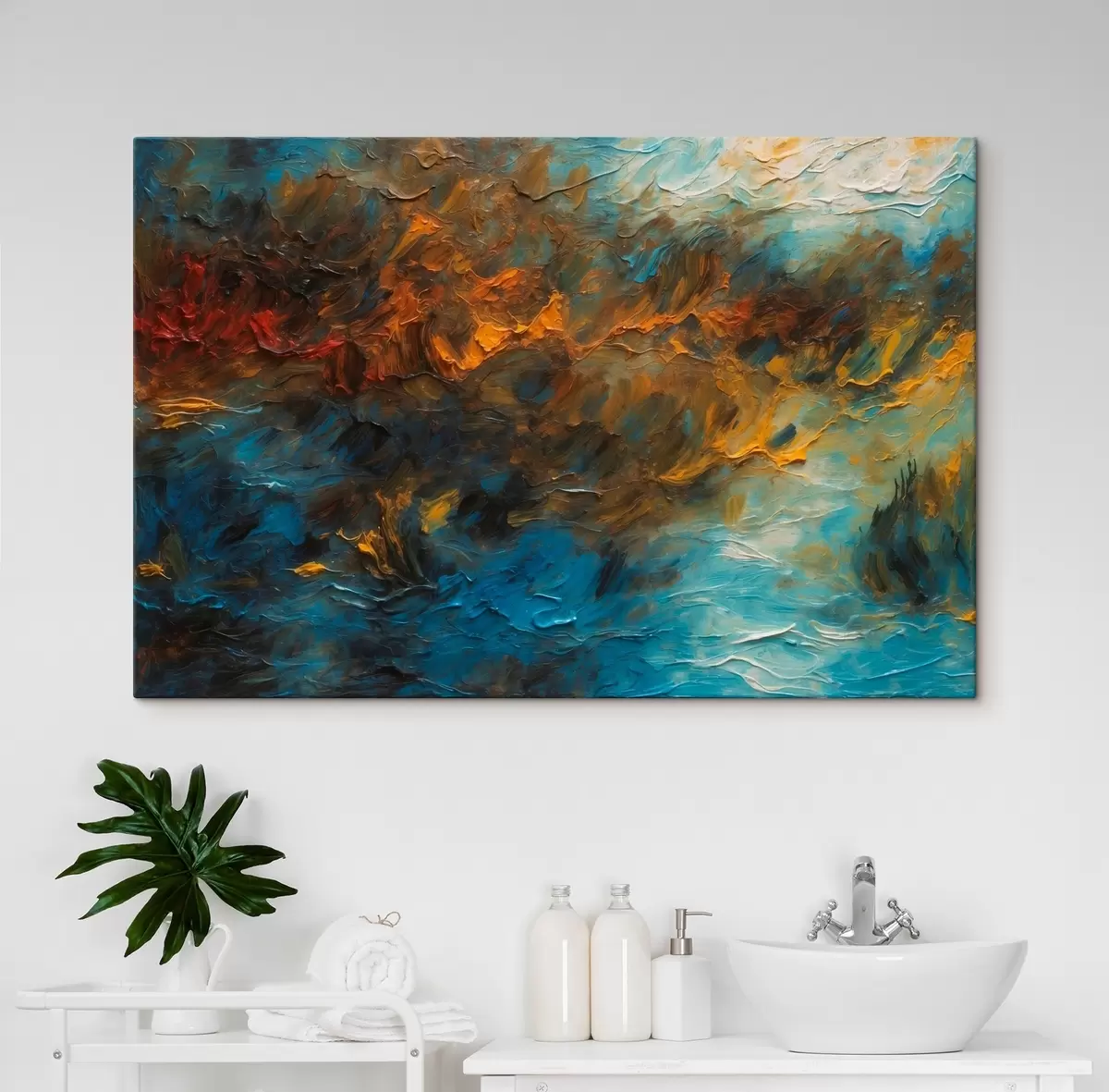 Glezna Neskaidrs ezers eļļas gleznošanas stilā s43106