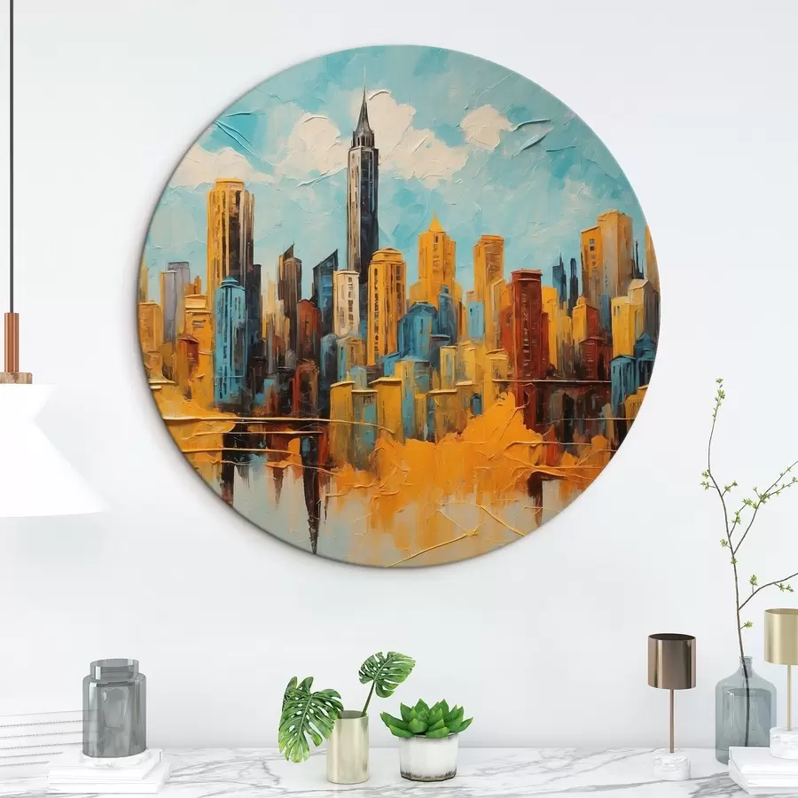 Glezna Pilsēta eļļas gleznošanas stilā r43108