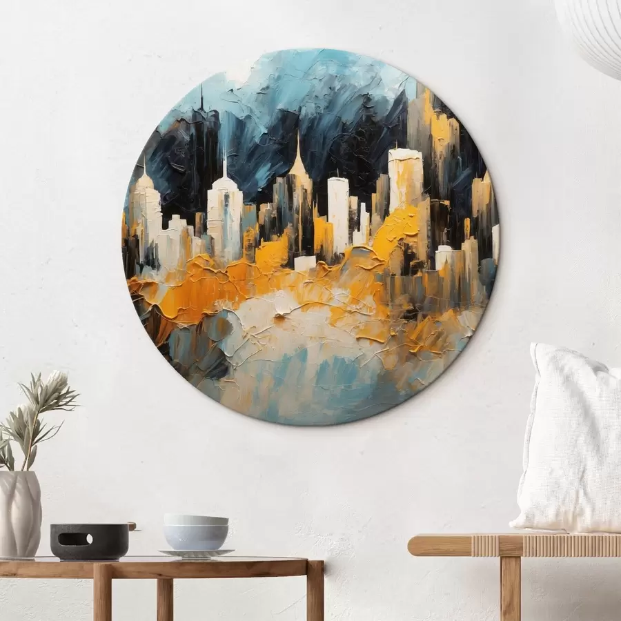 Glezna Abstraktā pilsēta eļļas gleznošanas stilā r43109