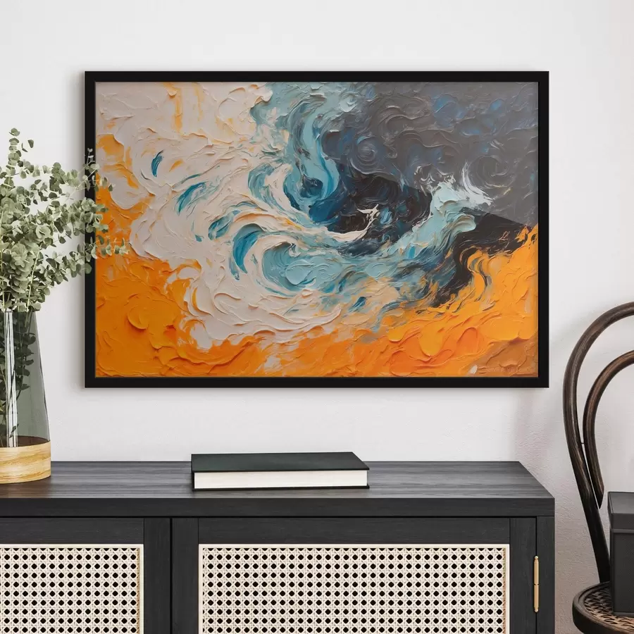 Fototapetes Abstraktā burzmaina jūra eļļas gleznošanas stilā f43095