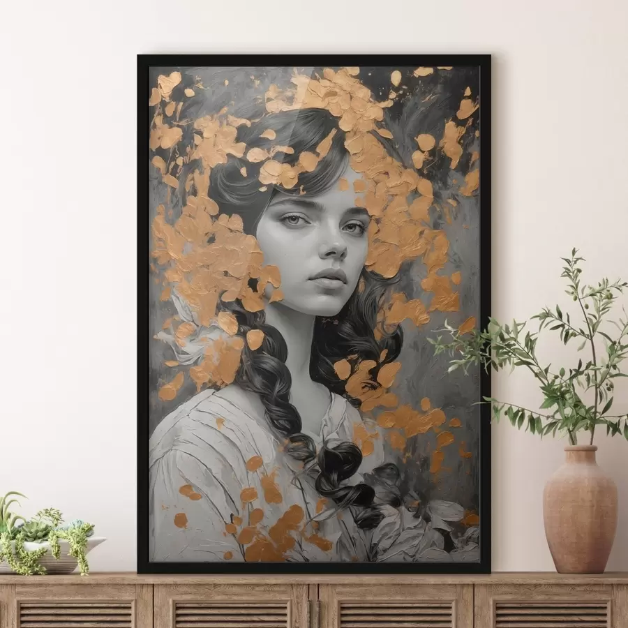 Fototapetes Meitenes portrets ar zīmuli f43098