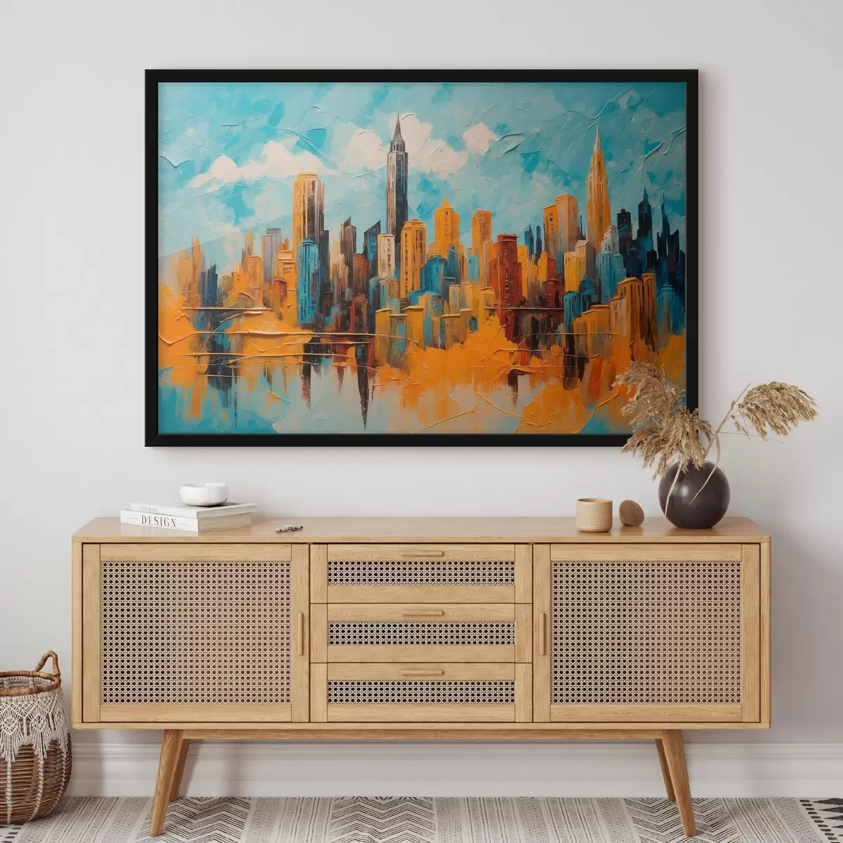 Plakāts Pilsēta eļļas gleznošanas stilā f43108