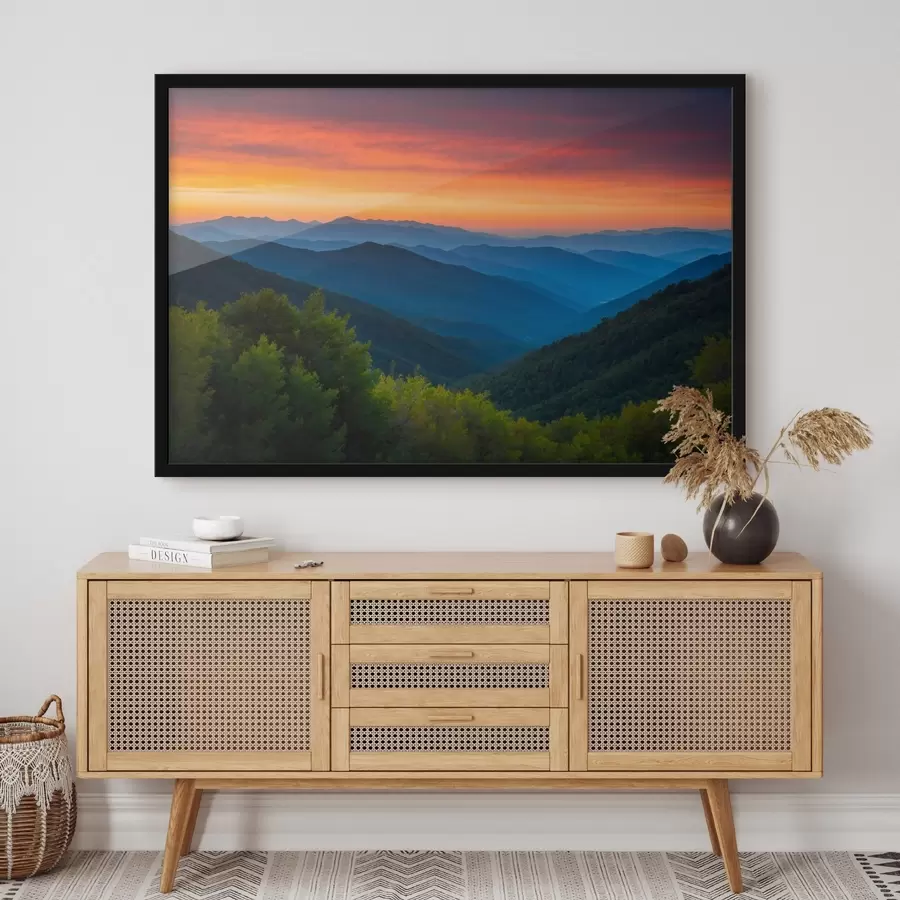 Fototapetes Skats no kalniem rītausmā f43119