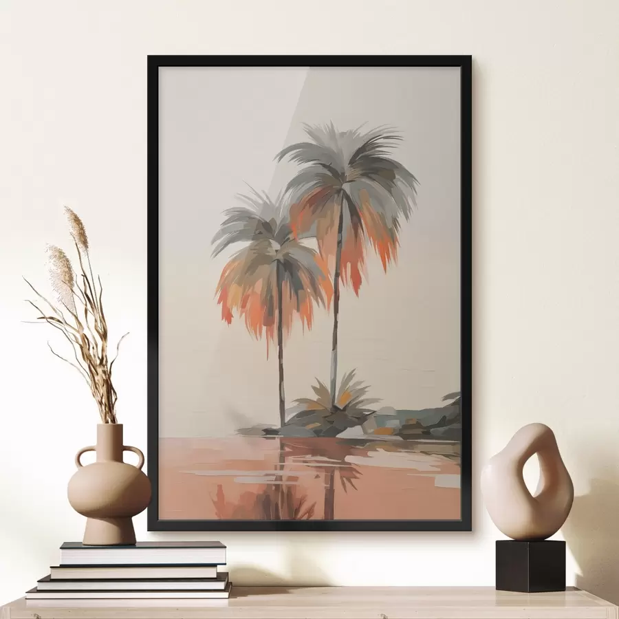 Glezna Palmu koku imitācija triepienu ar otu f43230