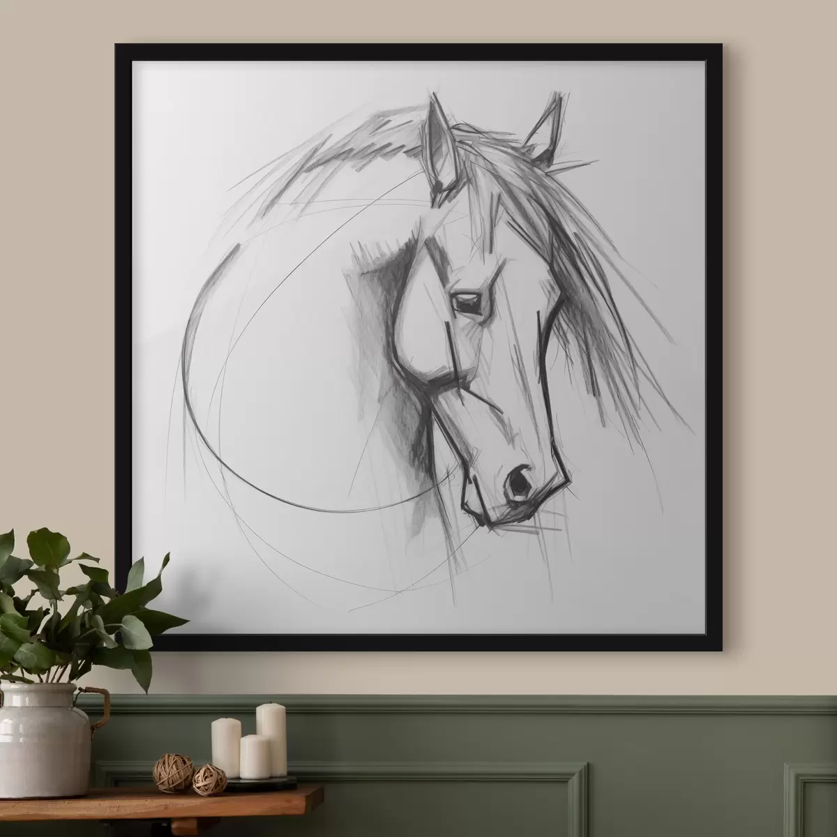 Plakāts Zirga imitācijas skice f43231