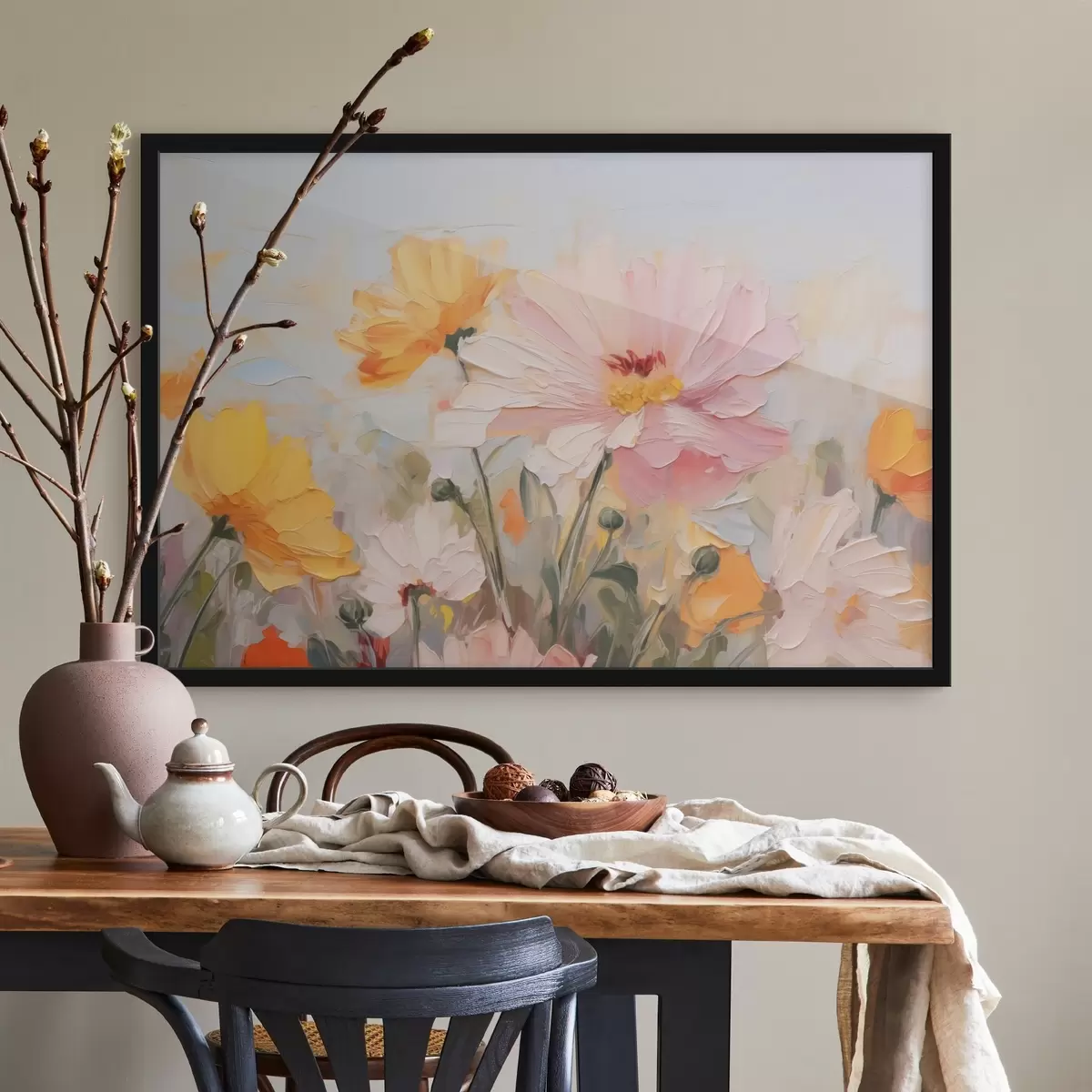 Plakāts Spilgtas abstraktas puķes f43232