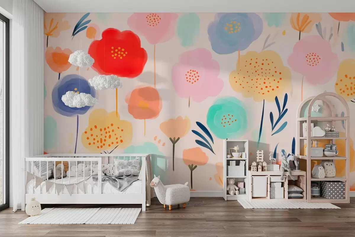 Fototapetes Spilgtas abstraktas puķes w03373