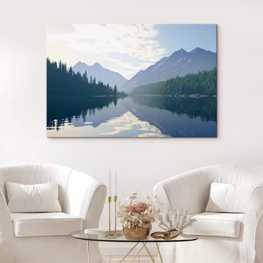 Glezna Ezers netālu no kalniem s43288