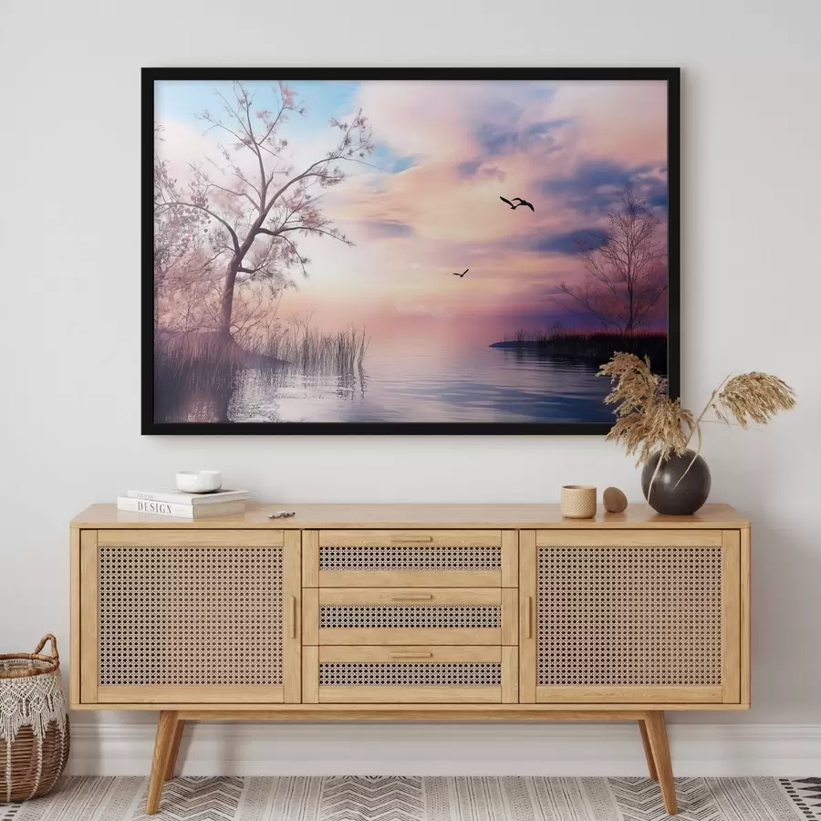 Fototapetes Rītausma uz ezera f43287