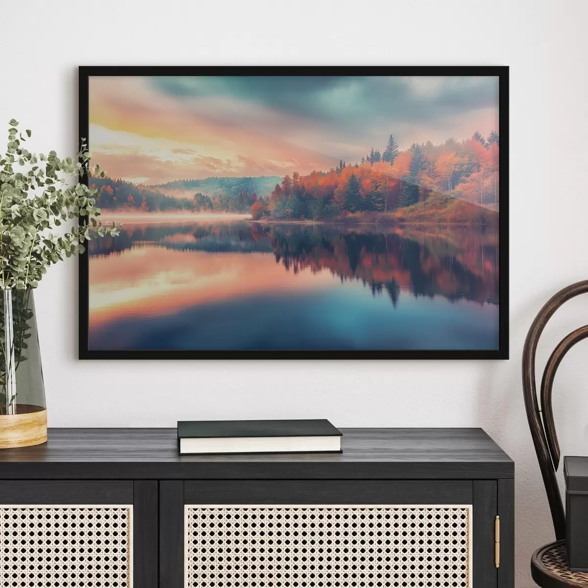 Plakāts Rītausma uz ezera rudenī f43290