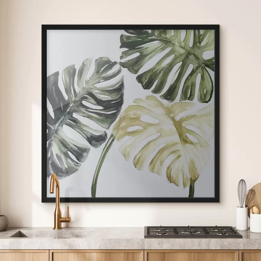 Fototapetes Tropu lapas uz balta fona f43304