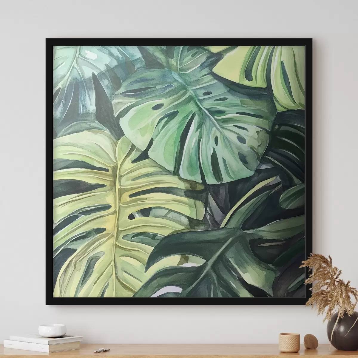 Plakāts Tropu lapas uz balta fona f43305