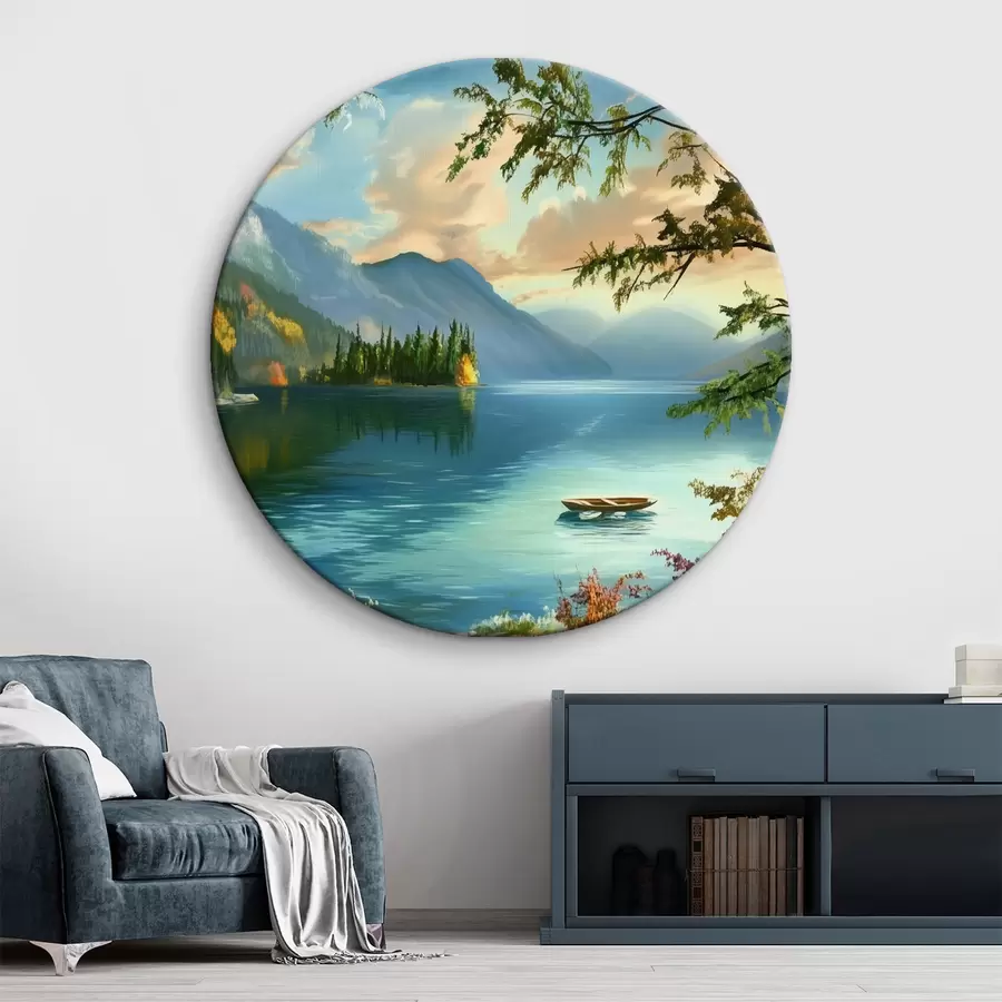 Glezna Ezera ainava kalnos r43286