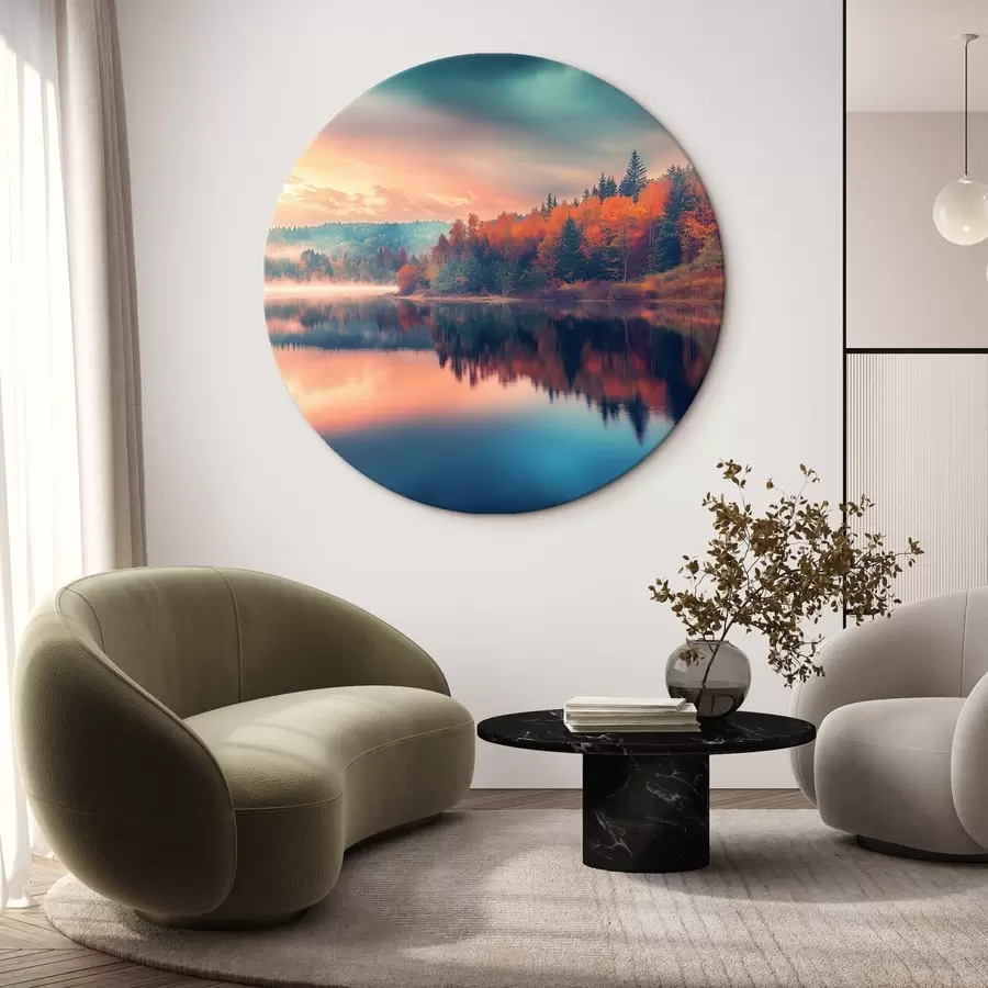 Glezna Rītausma uz ezera rudenī r43290