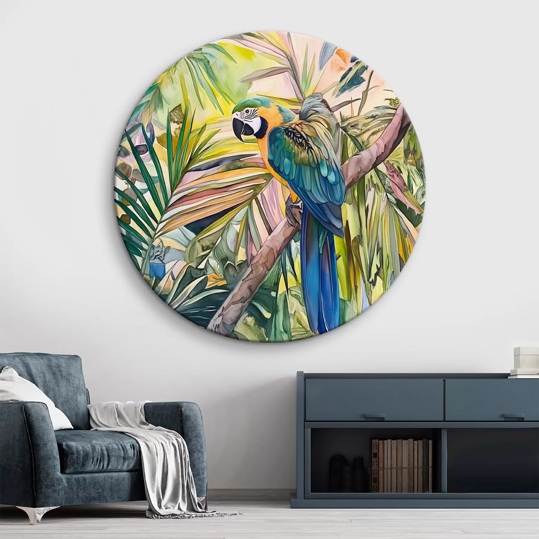 Glezna Papagailis uz koka r43306