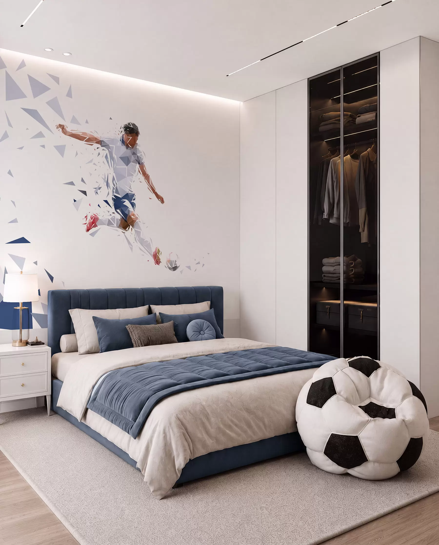 Fototapetes Futbols stūrainās formās w03289
