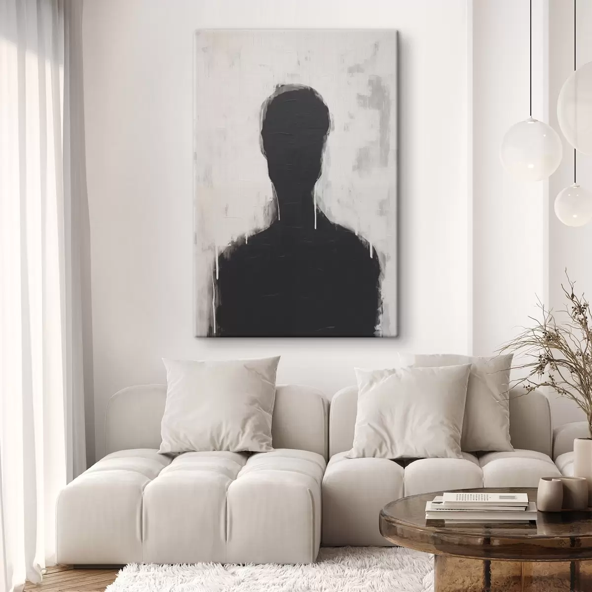 Glezna Siluets uz balta fona s43275