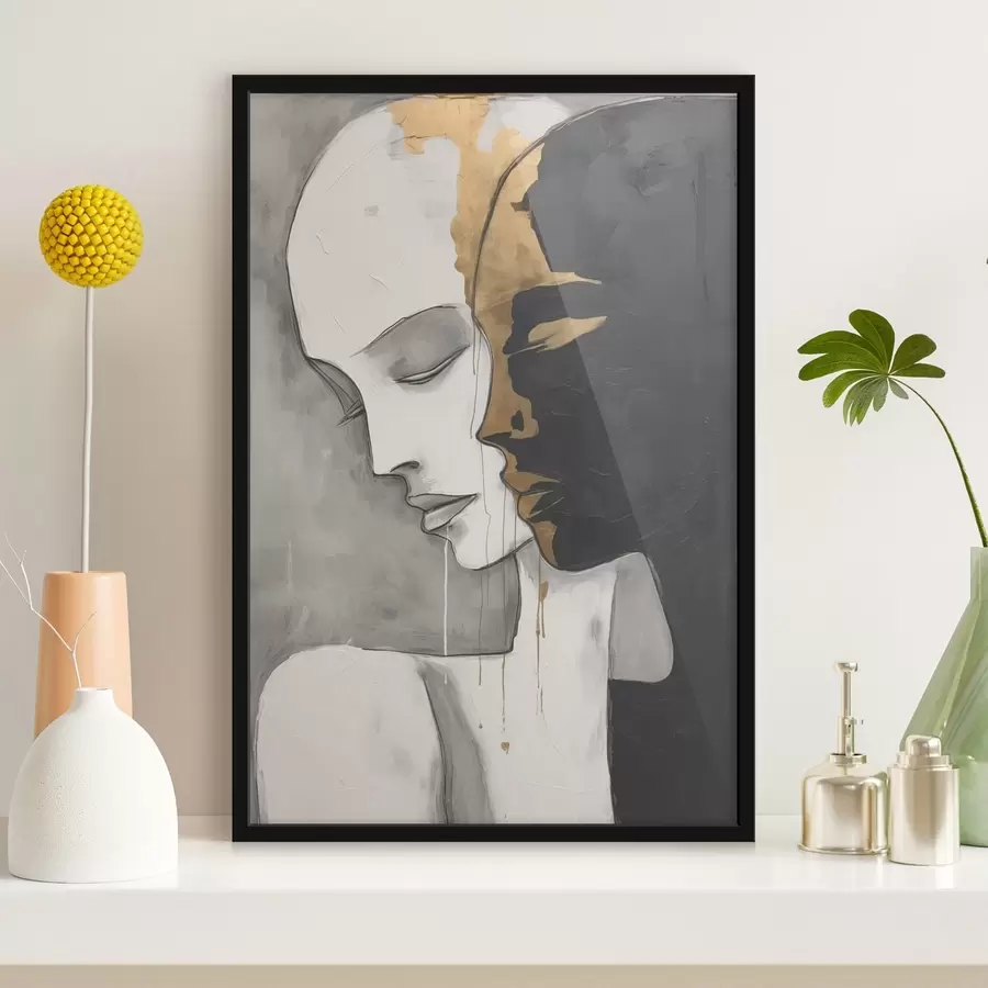 Fototapetes Kontrastējoši silueti ar abstraktiem akcentiem f43280