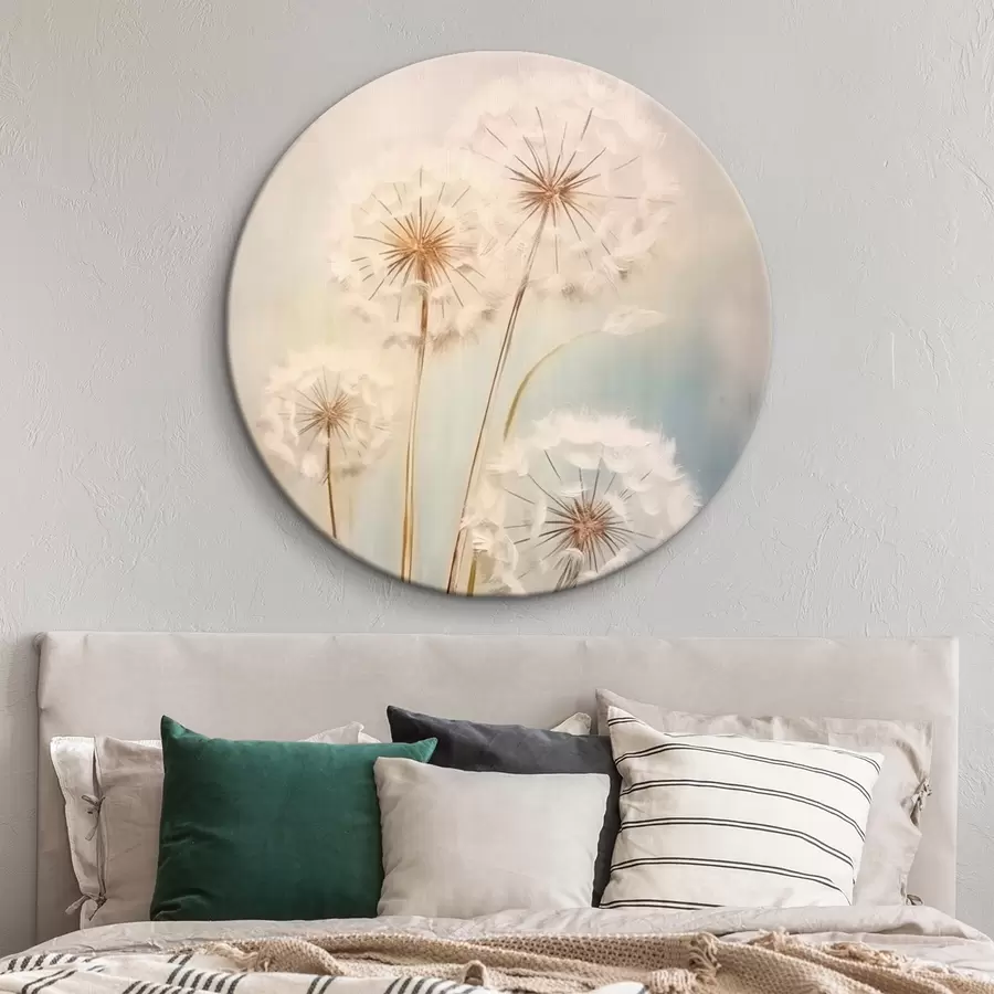 Fototapetes Delikātas pienenes uz pasteļkrāsas fona r43279