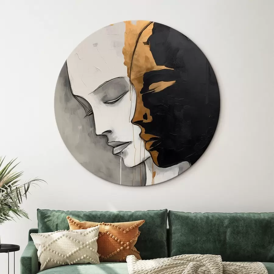 Glezna Kontrastējoši silueti ar abstraktiem akcentiem r43280