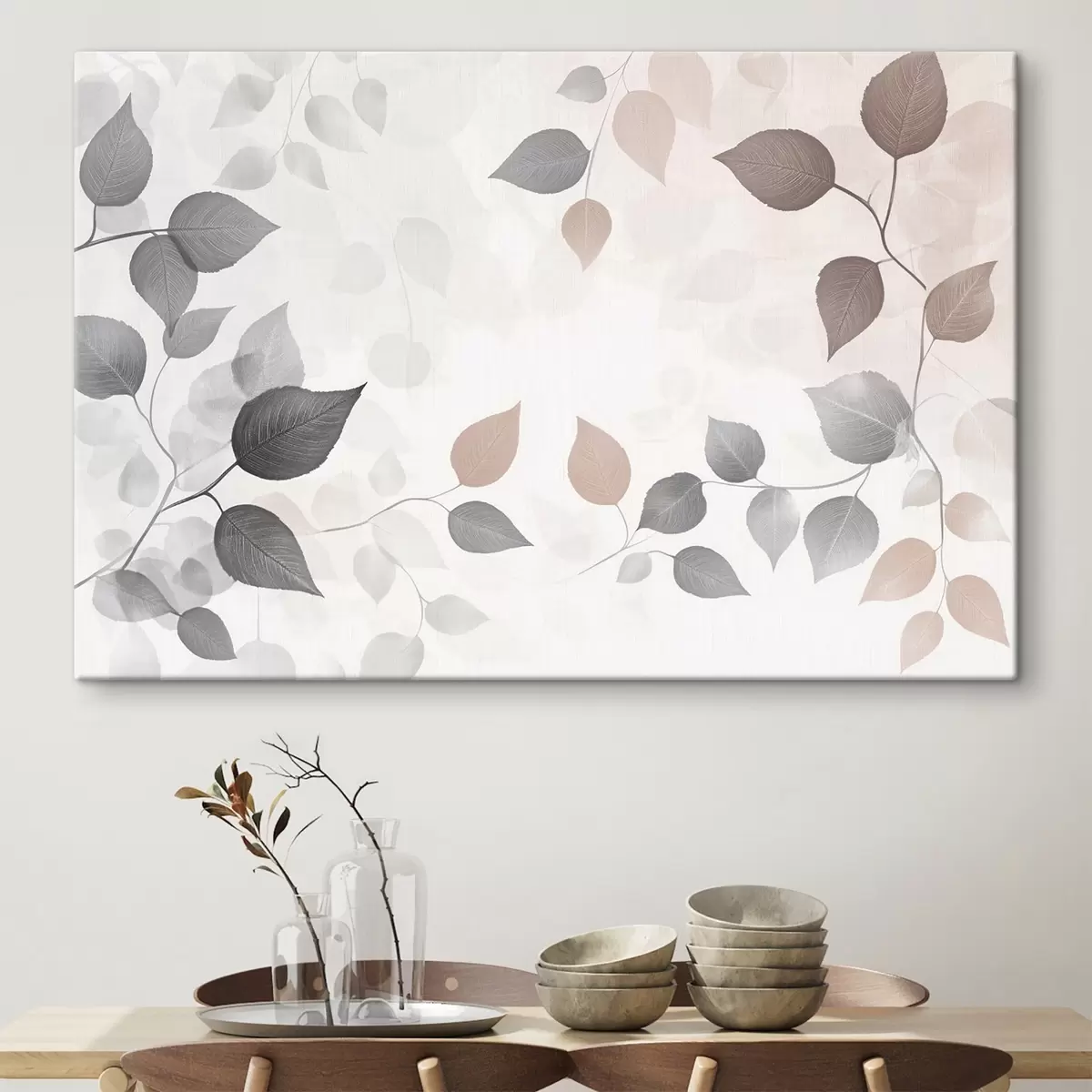 Glezna Lapas uz gaiša fona s43325