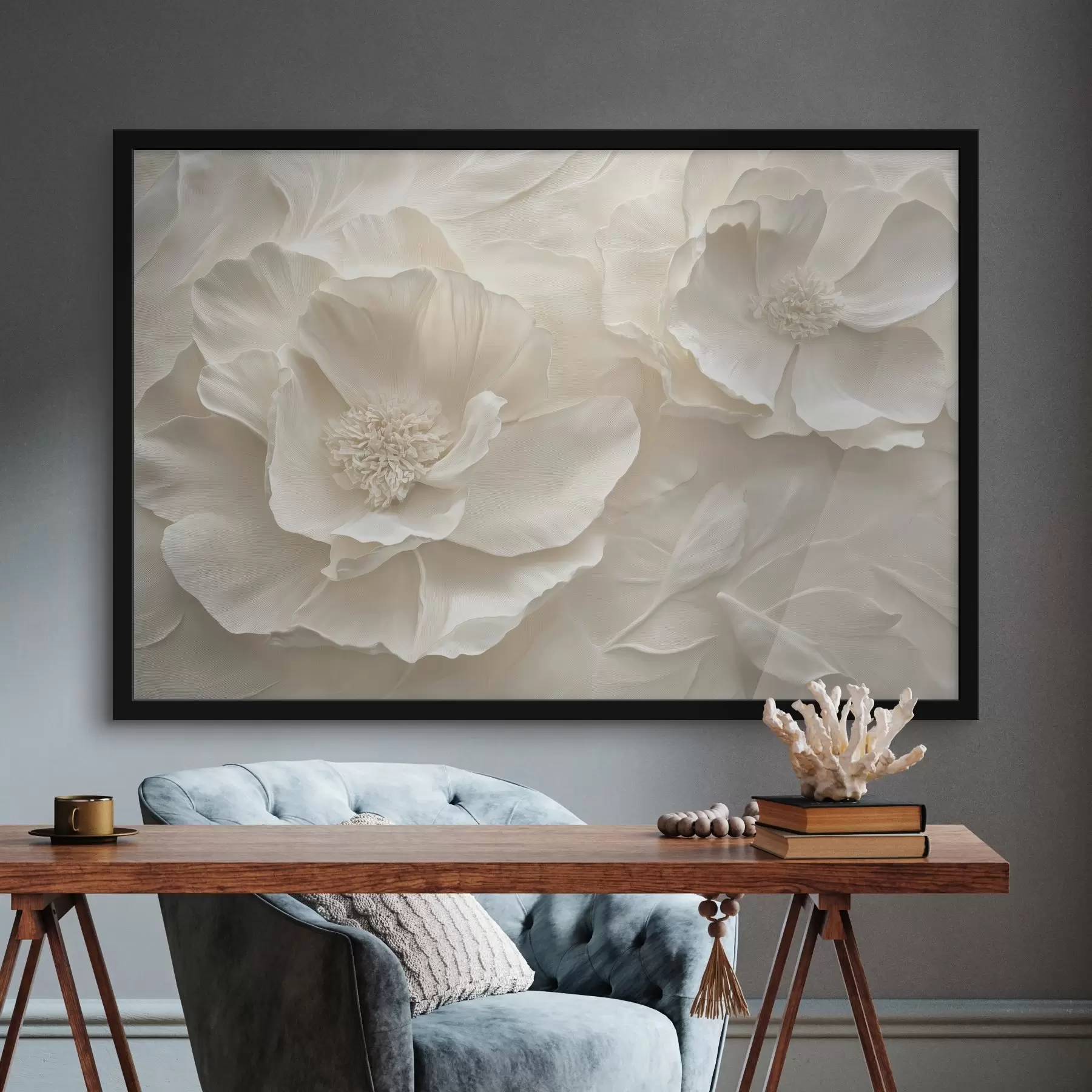 Fototapetes Lielas gaisīgas baltas peonijas f43312