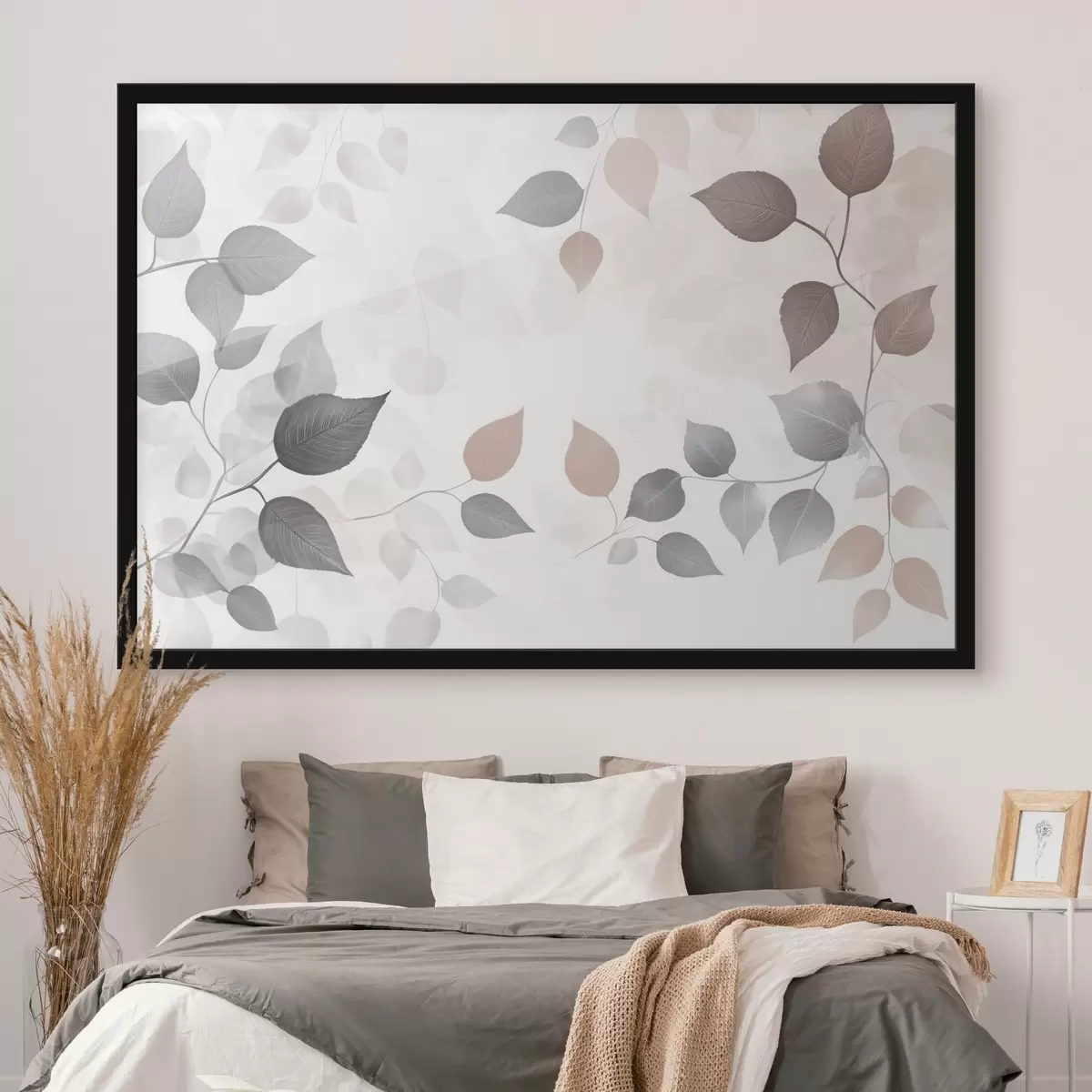 Plakāts Lapas uz gaiša fona f43325