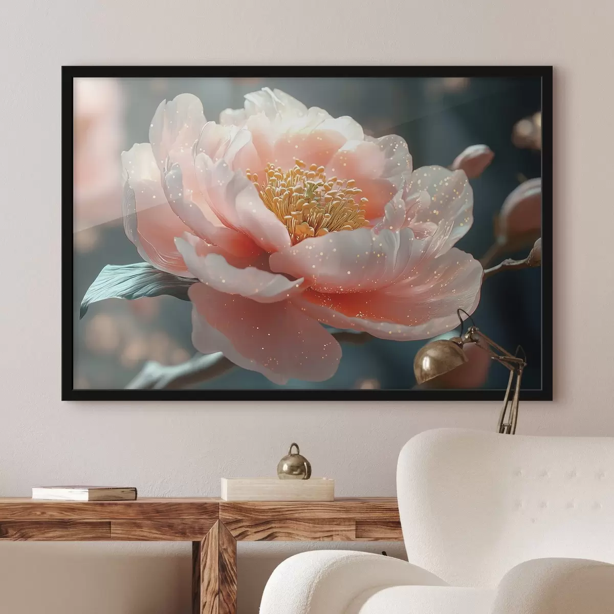 Plakāts Smalks zieds uz zara ar saules stariem f43326